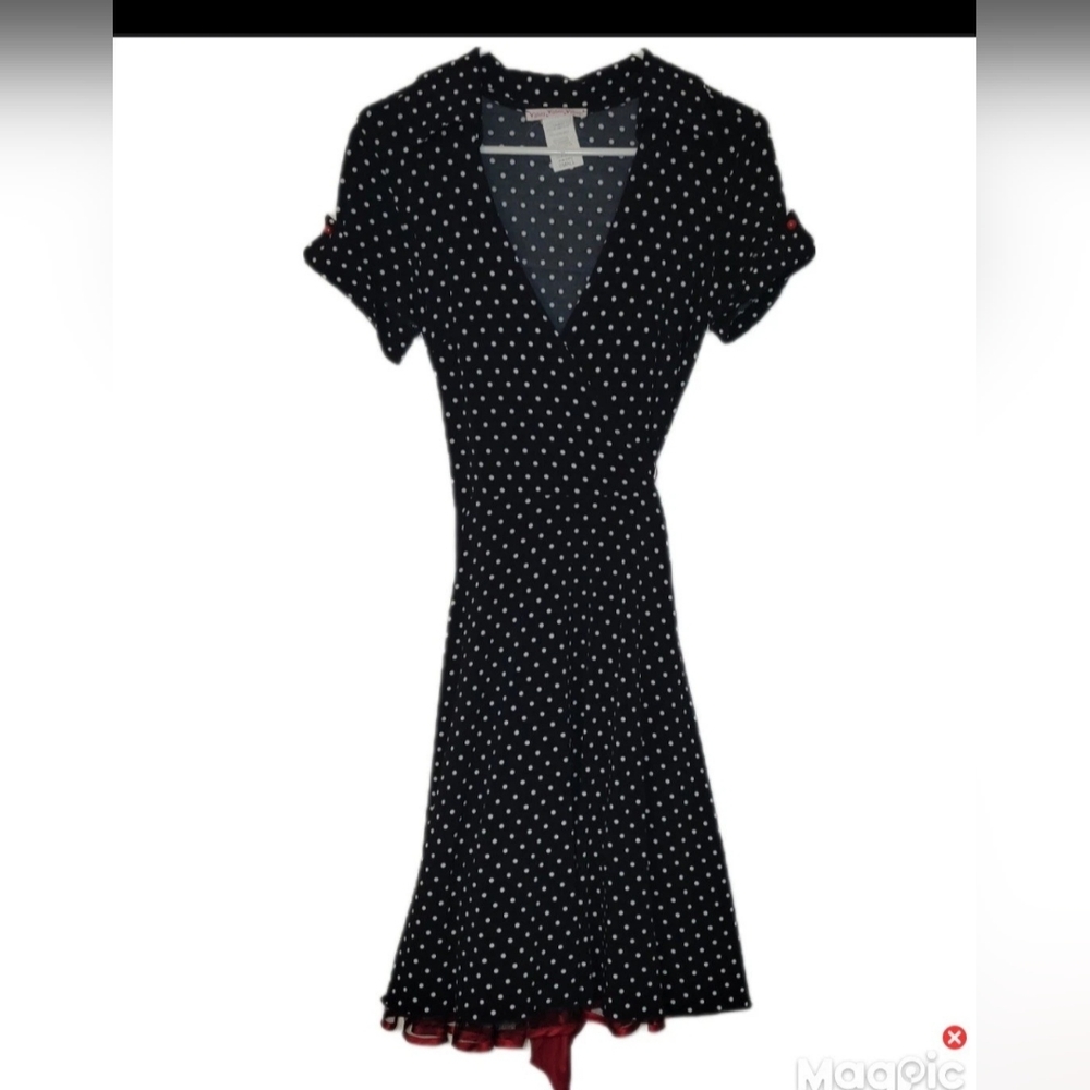 Black Polka-dot 50s Inspired Tulle Twirl Fit Flair Dress Sm Rockabilly Retro